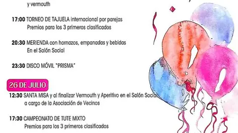 cartel fiestas Alcañices  en honor a Santa Ana