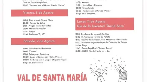 cartel fiestas de Val de Santa María