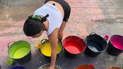 arte infantil llena de color las calles de Coreses