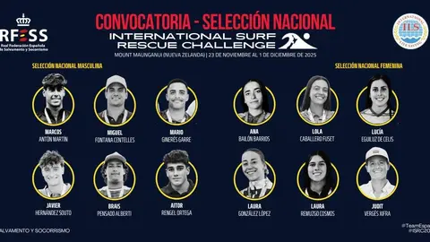 seleccionados para representar a España en el International Surf Rescue Challenge