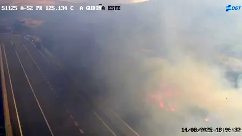 fuego en la A52 en la gudiña