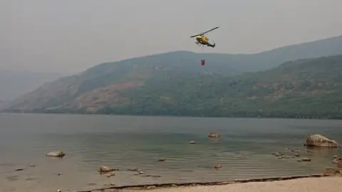 Helicópteros recargan en el Lago de Sanabria_2