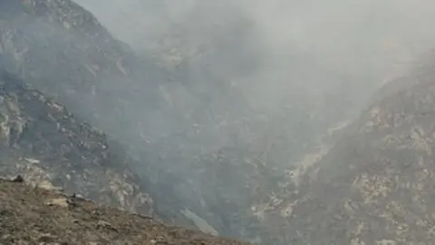 cañón del Forcadura arrasado por las llamas