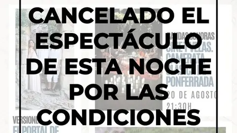 Cancelado espectáculo de bandas sonoras