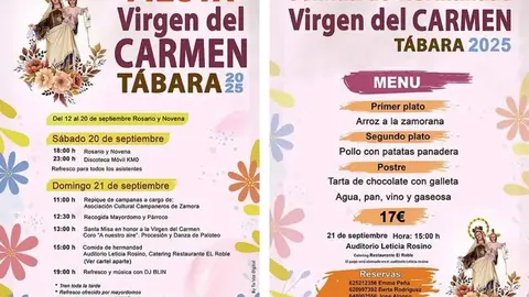 cartel Virgen del Carmen en Tábara