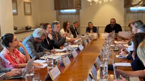 La ministra de Sanidad, Mónica García, durante la reunión