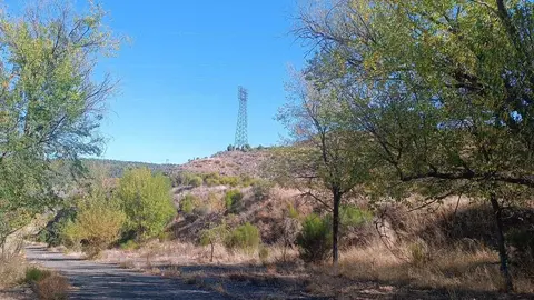 Torreta de la central nuclear incabada en Moral de Sayago