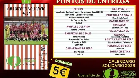 Calendario solidario 2026 Corriendo con el Corazón por Hugo