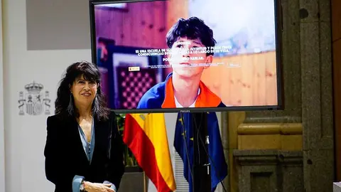 La ministra de Igualdad, Ana Redondo, en el lanzamiento de la campaña
