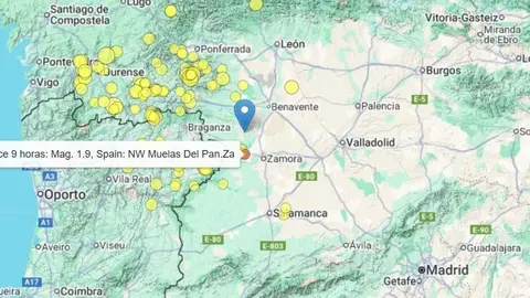 Seísmo leve en Zamora magnitud 1,9