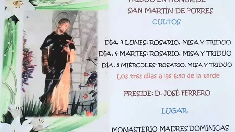 Triduo San Matín de Porres en Cabañales