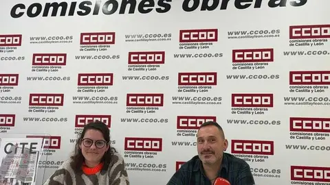 Jesús Carretero Vasallo, responsable provincial de CCOO y  Mónica Paule