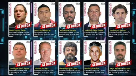Imagen de los  fugitivos más buscados en España