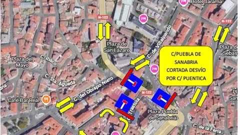 corte calle Puebla de Sanabria en Zamora