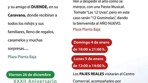 Cartel de actividades navide&ntilde;as