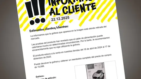 Gofrera retirada Tedi - imagen FACUA