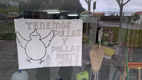 Cartel en la tienda de semillas