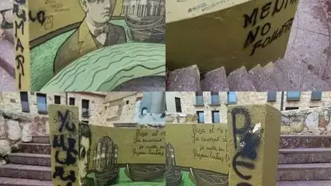 Mural de Lorca vandalizado en Zamora