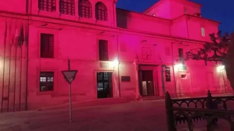 La Diputaci&oacute;n de Zamora ilumina su fachada de carmes&iacute; por el cumplea&ntilde;os del Rey Felipe VI