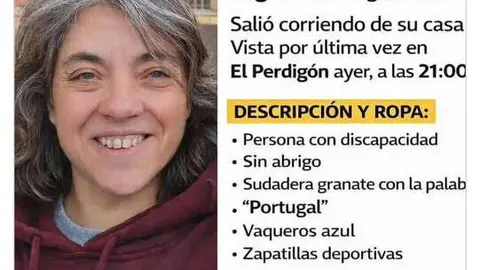 Mujer desaparecida en El Perdig&oacute;n