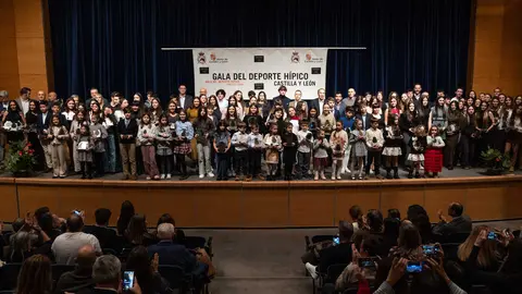 Foto de familia de os galardonados en la gala del Depote H&iacute;pico