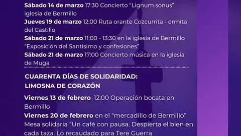 Calendario Cuaresma Parroquias de Sayago 