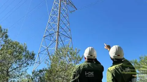 i-DE trabaja en una l&iacute;nea a&eacute;rea