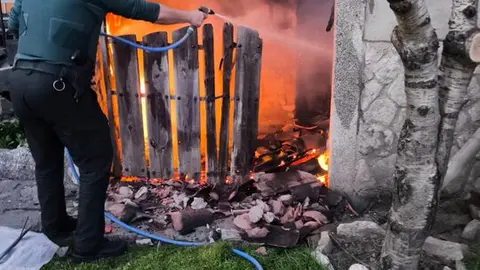 Incendio anexo a una vivienda Almeida de Sayago