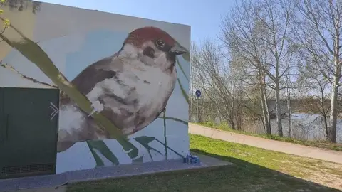 Una parte del nuevo mural