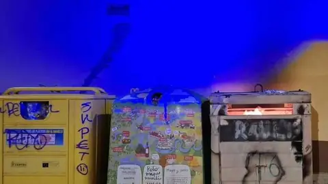 contenedores ardiendo en Villalpando