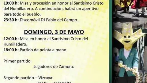 cartel fiestas Santa Clara de Avedillo mayo