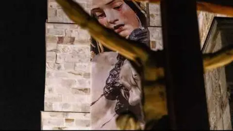 Cartel que anuncia la misa en San Vicente