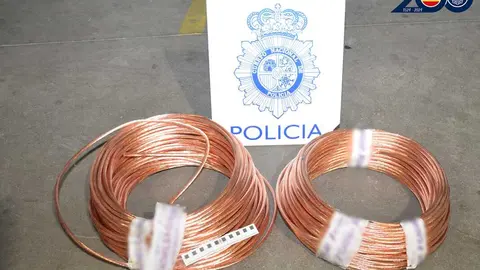 Cobre decomisado por la Polic&iacute;a Nacional