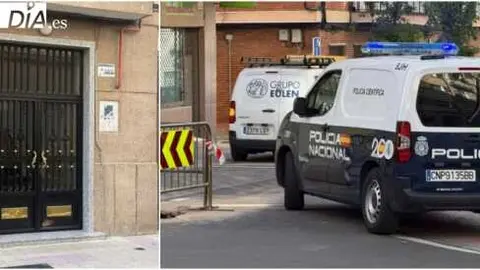 Polic&iacute;a Nacional en la vivienda del fallecido. Foto SalamancaAld&iacute;a