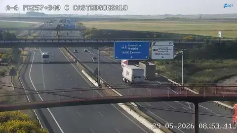 Autov&iacute;a A-6 en Zamora. Foto DGT