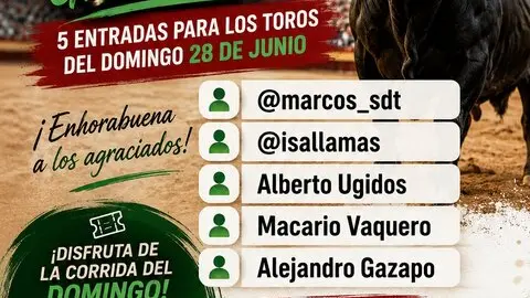 Sorteo ganadores entradas toros