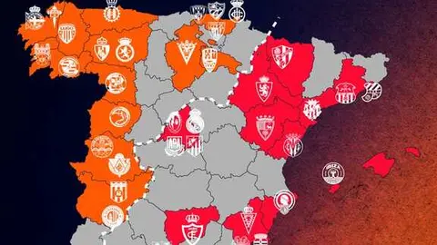 Mapa de Grupos Primera Federaci&oacute;n 2026-2027