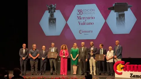 Foto d familia de los premios Mercurio y Vulcano