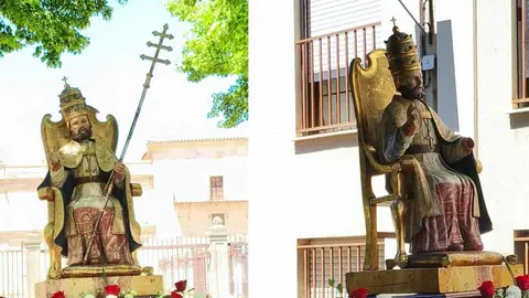 San Pedro pierde la mano y el b&aacute;culo en plena procesi&oacute;n del d&iacute;a de su festividad