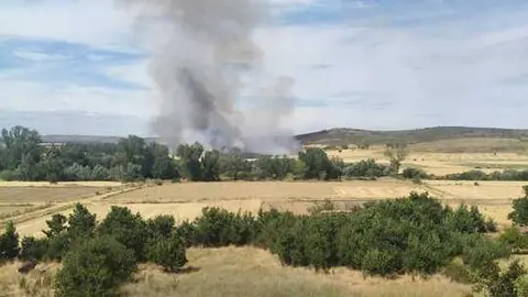 incendio entre Tardem&eacute;zar y Rosinos de Vidriales