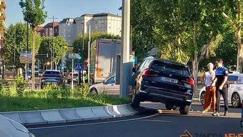 Accidente en la rotonda