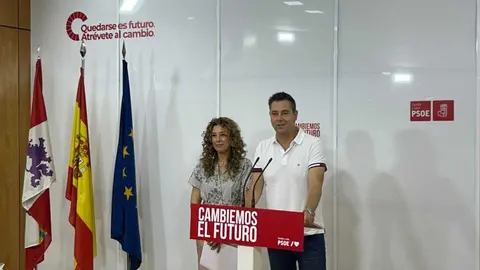 El secretario de Organizaci&oacute;n del PSOECyL de Castilla y Le&oacute;n, Daniel de la Rosa, y la portavoz socialista de Sanidad en las Cortes