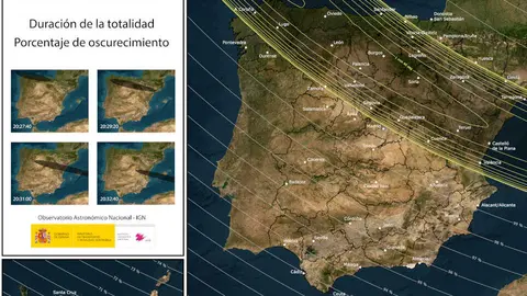Mapa del eclipse. Foto DGT