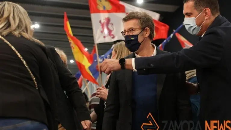 Alberto Nuñez Feijóo, en el acto de campaña de Castilla y León en IFEZA.
