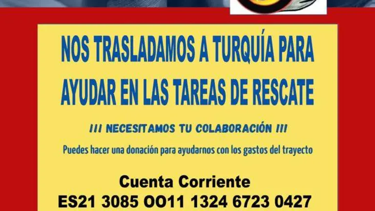 Cartel ayuda donaciones para Turquía y Siria. ONG Acción Norte