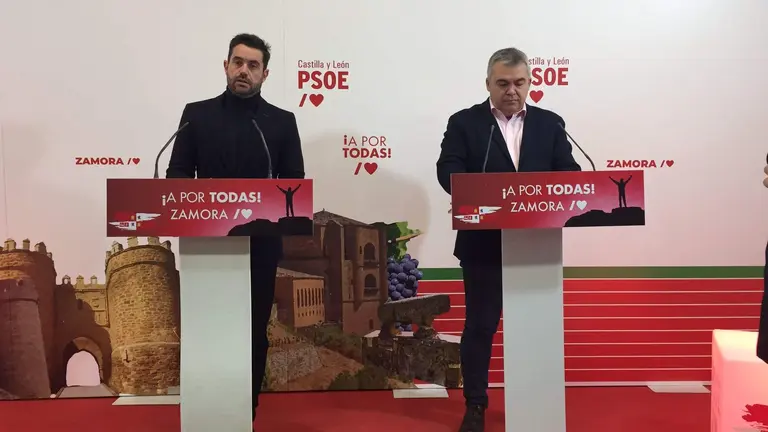 Antidio Fagúndez y el Secretario de Organización Federal del PSOE, Santos Cerdán, en Zamora