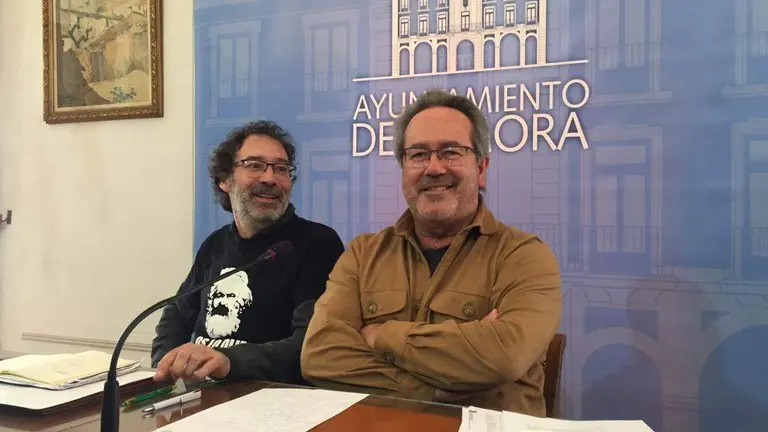 Francisco Guarido y el teniente de alcalde, Miguel Ángel Viñas