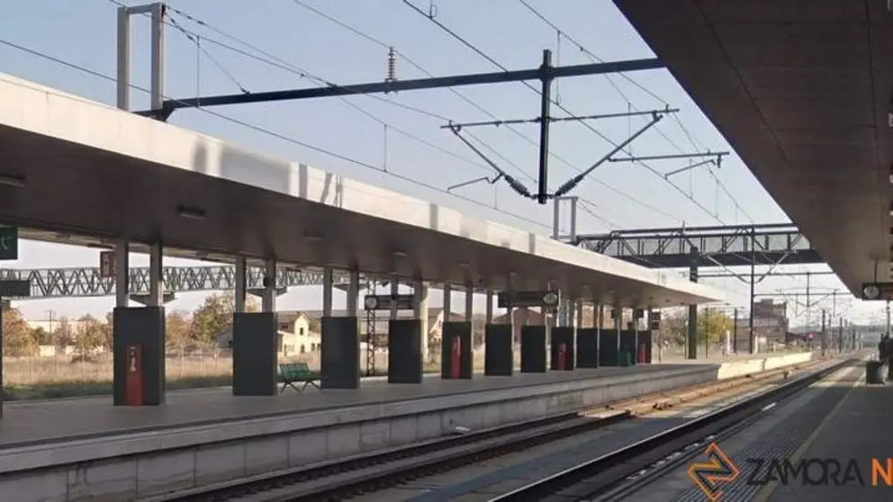 Viajeros en la estaci&oacute;n de tren de Zamora