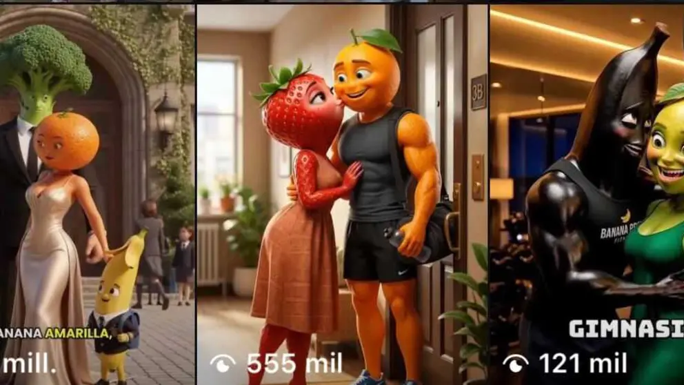 Videos virales frutas IA