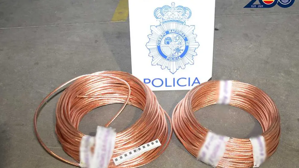 Cobre decomisado por la Polic&iacute;a Nacional